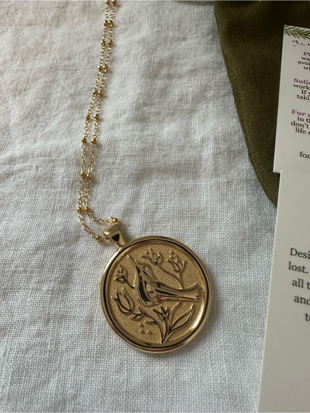 Jane Win Peace Gold Pendant Necklace - Picture 2 of 3